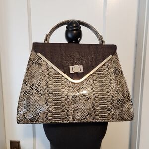 NWT Snake Print Structured Two Way Bag
